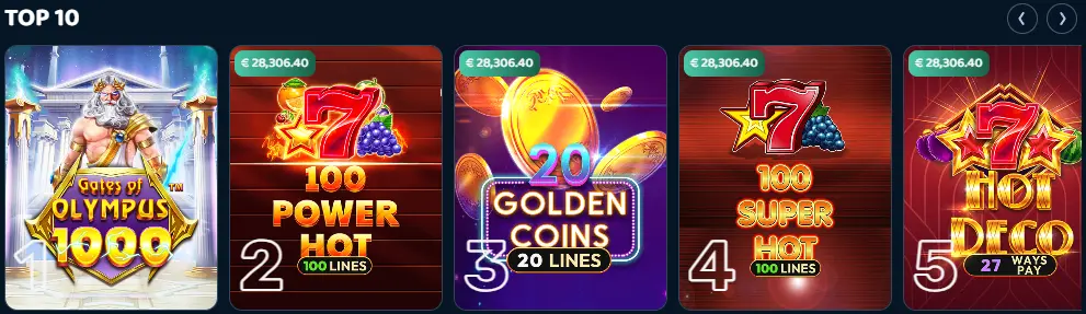 Catálogo de slots online com vários temas