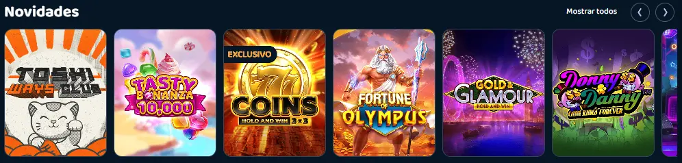 Biblioteca de jogos de mesa, slots e casino ao vivo